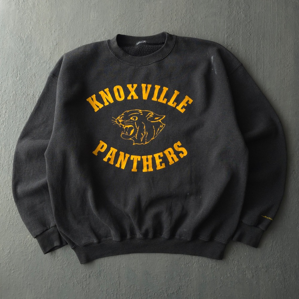 Vintage 90s Black Knoxville Panthers Sweatshirt XL Faded Made in USA